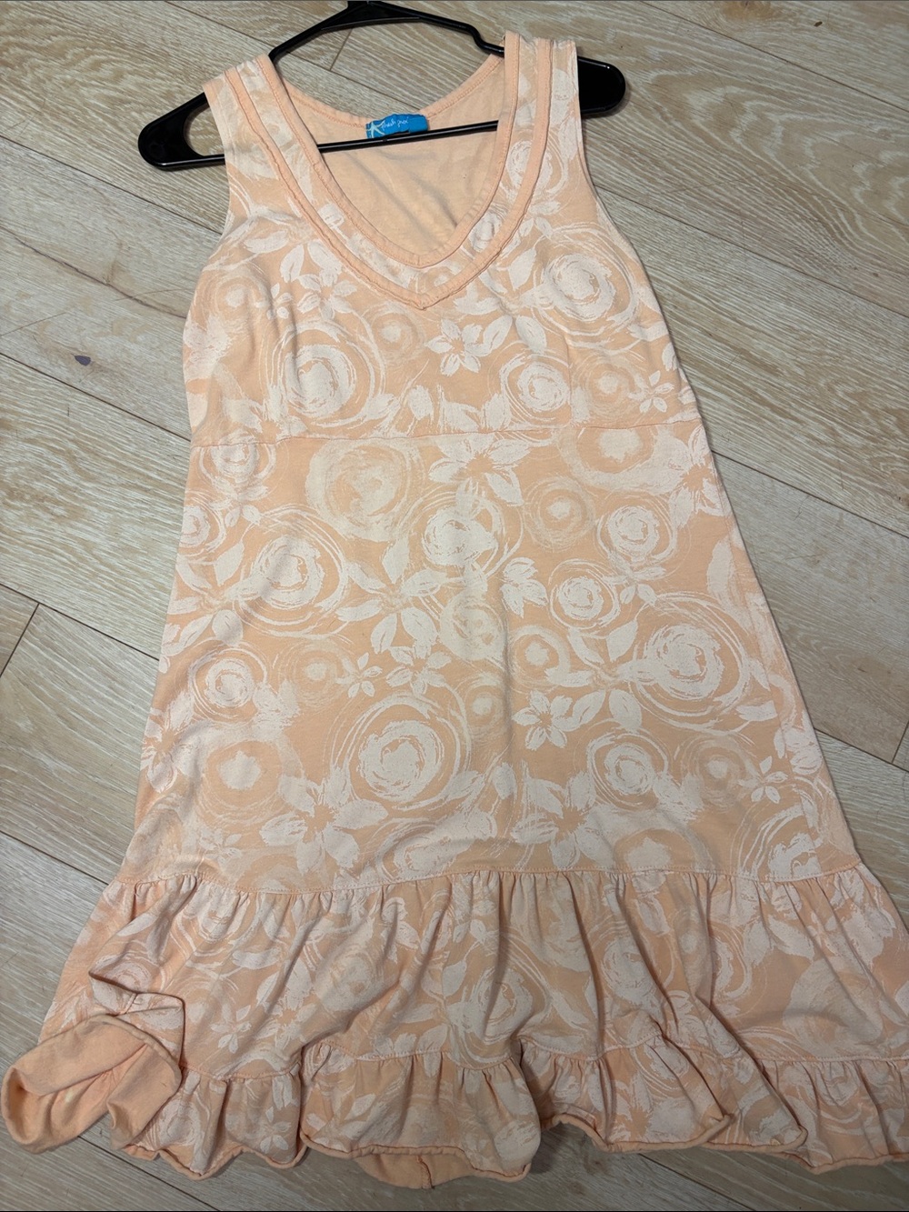 Fresh Produce for Anthropologie Peach Floral Layered V-Neck dress